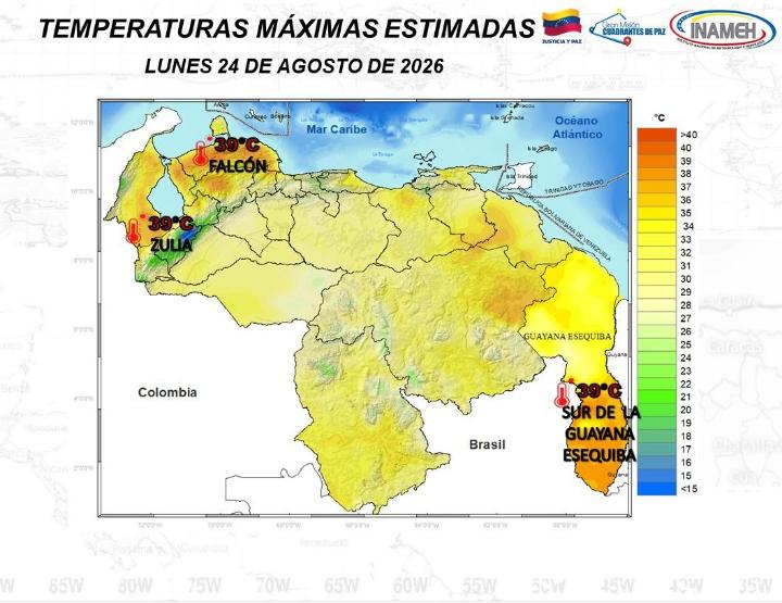 Situación del clima hoy 24 de agosto en Venezuela