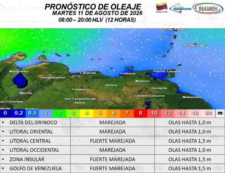 Situación del tiempo hoy 11 de agosto de 2026