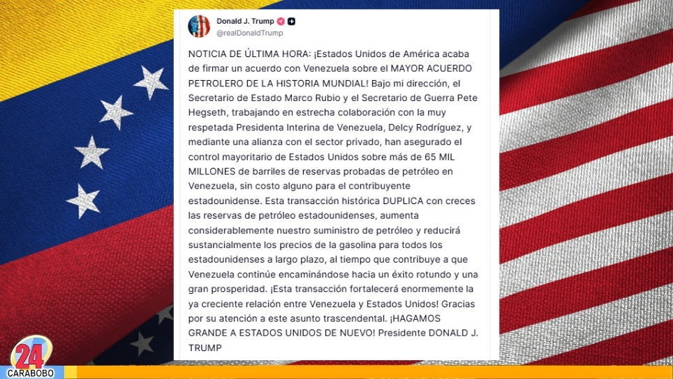 Trump anuncia acuerdo petrolero