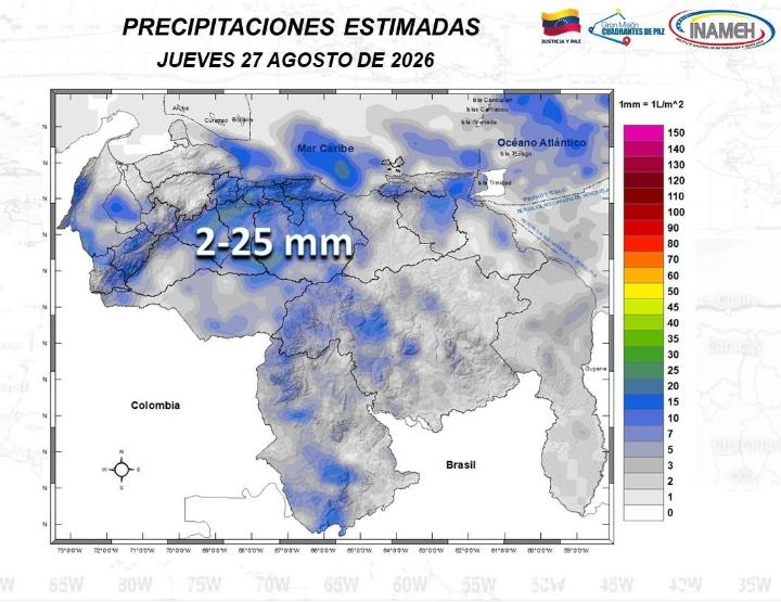 Clima hoy 27 de agosto de 2026