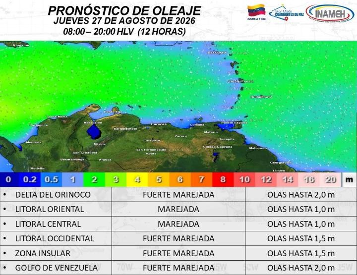 Clima hoy 27 de agosto de 2026