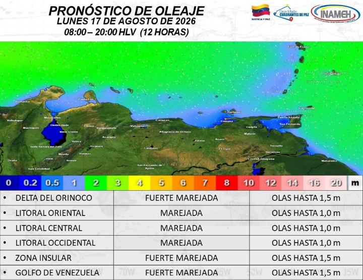 Estado del tiempo hoy 17 de agosto de 2026