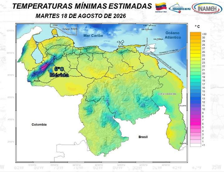 clima hoy 18 de agosto de 2026 en Venezuela