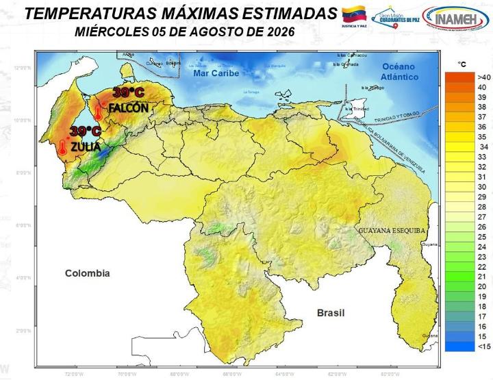 Clima hoy 5 de agosto de 2026 en Venezuela
