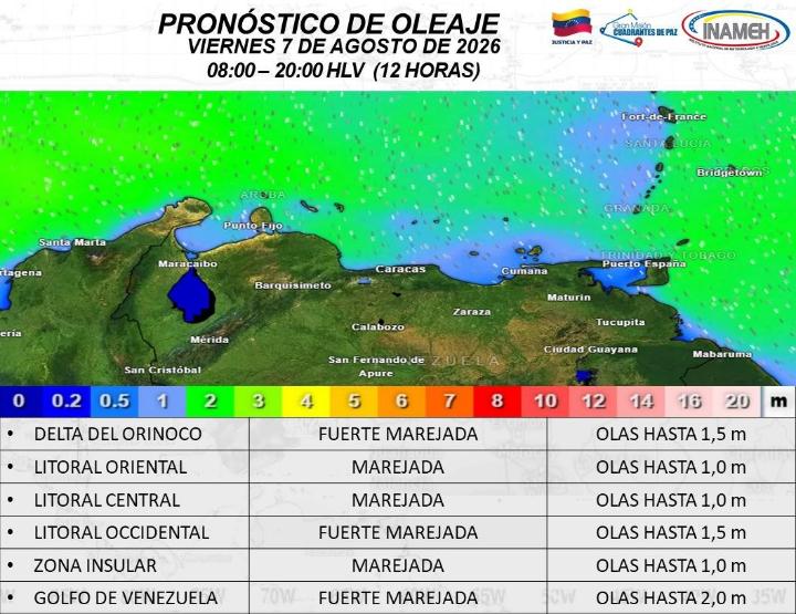 Clima hoy 7 de agosto de 2026