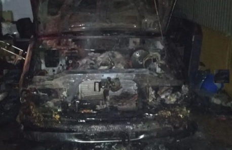 Incendio de un vehículo en Caracas
