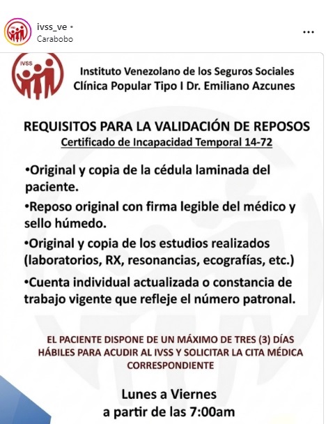 validación de un reposo en el IVSS