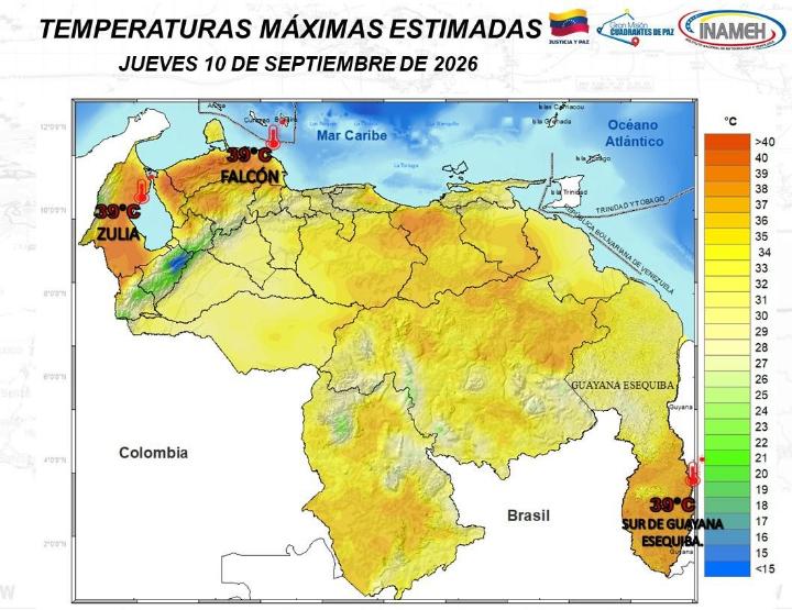 Clima en Venezuela hoy 10 de septiembre de 2026
