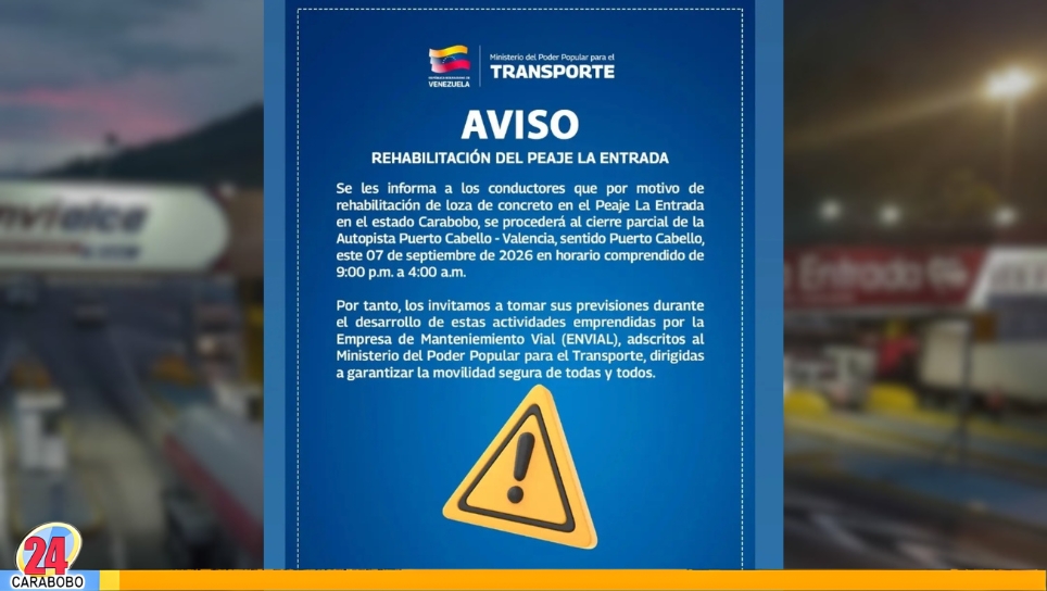 Cierre parcial Peaje La Entrada