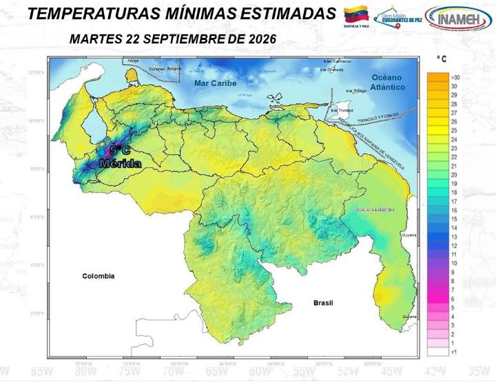 Clima en Venezuela hoy 22 de septiembre de 2026