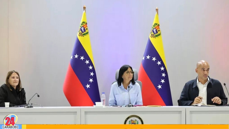 Delcy Rodríguez reunión con sindicatos