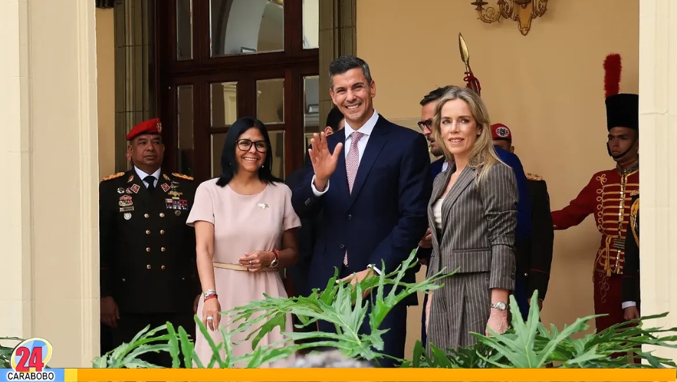 Delcy Rodríguez y el presidente de Paraguay