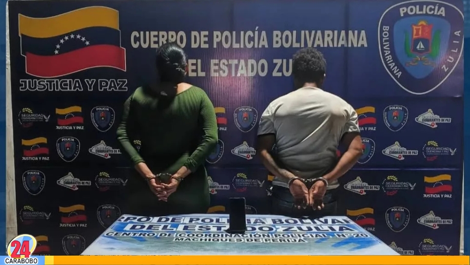 Detienen a pareja por extorsión en el Zulia