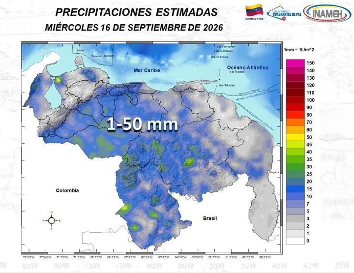 Estado del tiempo hoy 16 de septiembre de 2026