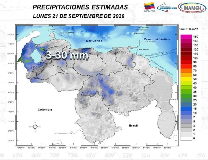 Estado del tiempo hoy 21 de septiembre de 2026