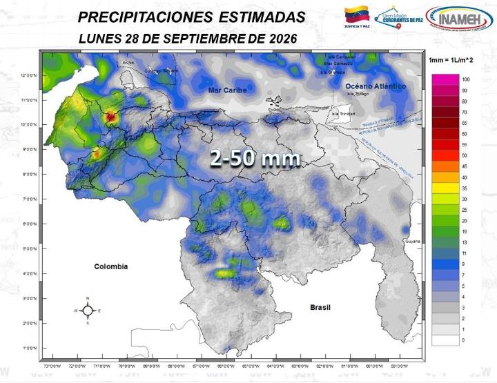 Estado del tiempo hoy 28 de septiembre de 2026