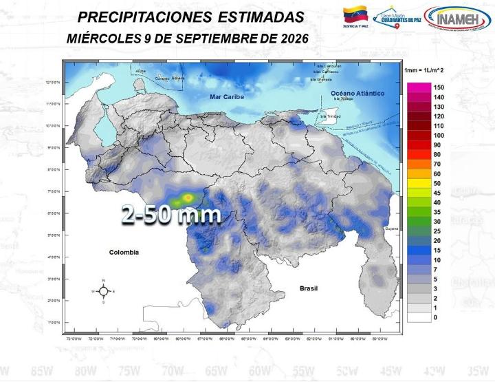 Estado del tiempo hoy 9 de septiembre de 2026