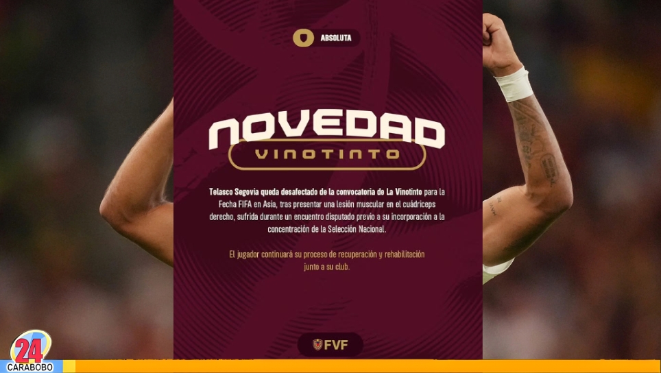 Telasco Segovia lesionado y la Vinotinto (1)