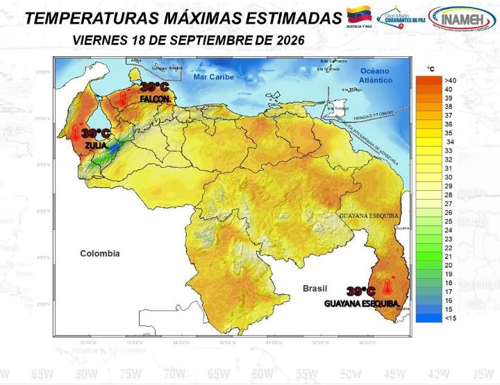 Clima en Venezuela hoy 18 de septiembre de 2026