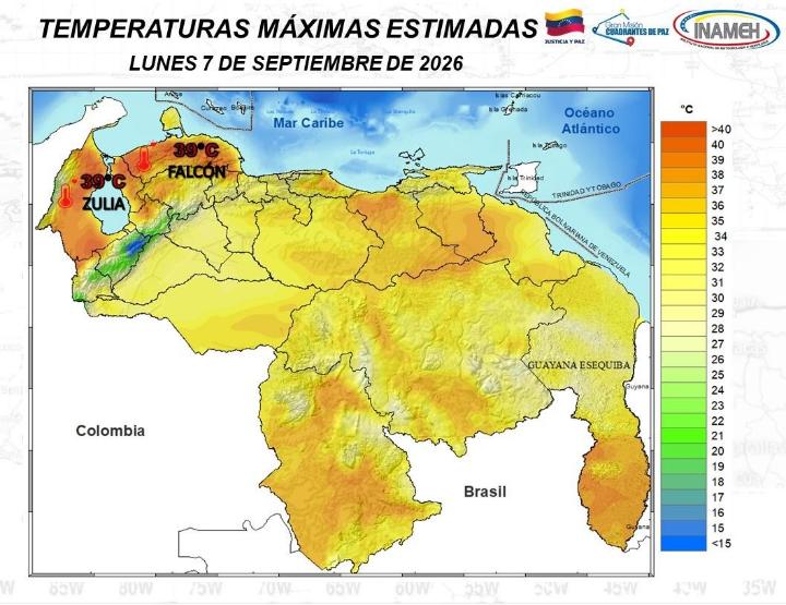 Clima en Venezuela hoy 7 de septiembre de 2026