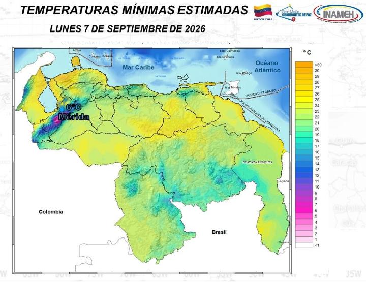 Clima en Venezuela hoy 7 de septiembre de 2026