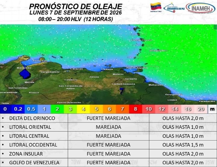 Clima en Venezuela hoy 7 de septiembre de 2026