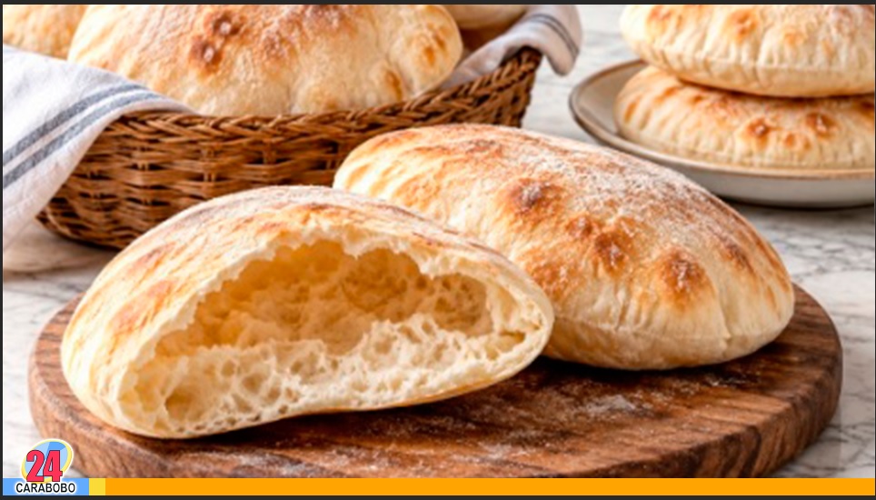 pan pita en la sartén