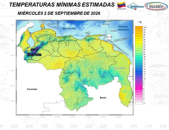 tiempo en Venezuela hoy 2 de septiembre de 2026
