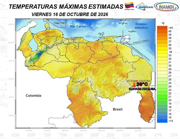 Clima en Venezuela hoy 16 de octubre de 2026