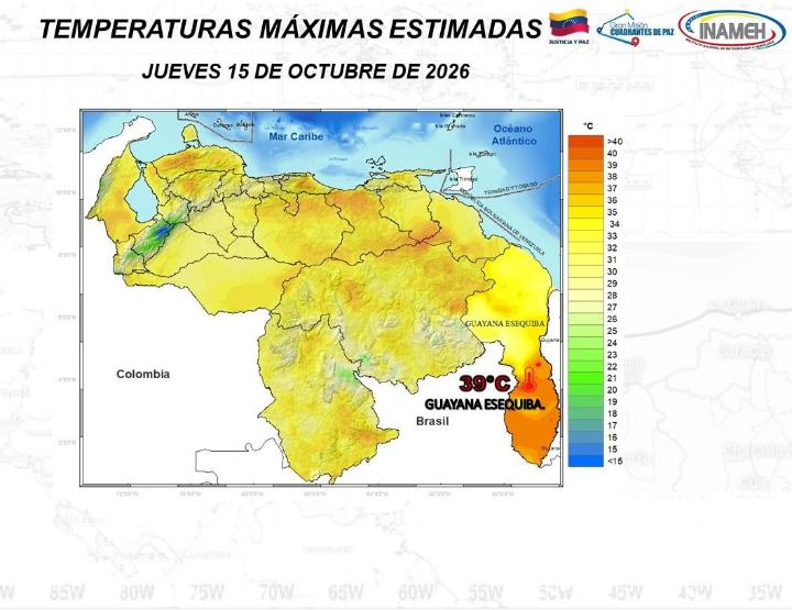 Clima hoy 15 de octubre de 2026 en Venezuela