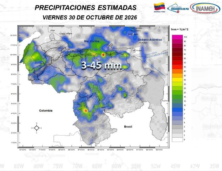 Clima hoy 30 de octubre de 2026