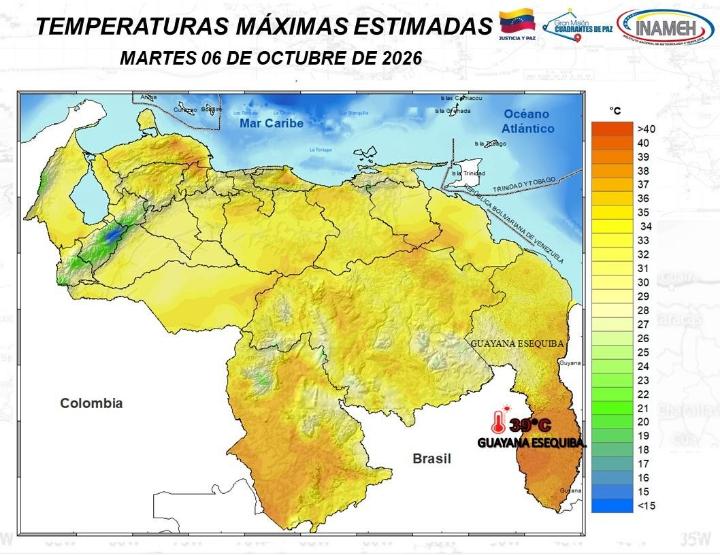 Clima hoy 6 de octubre de 2026 en Venezuela