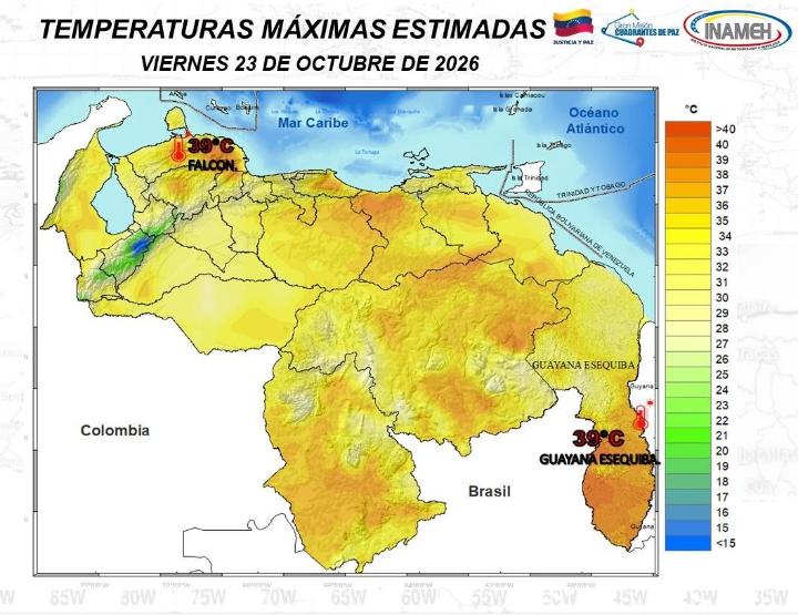 Estado del tiempo hoy 23 de octubre de 2026