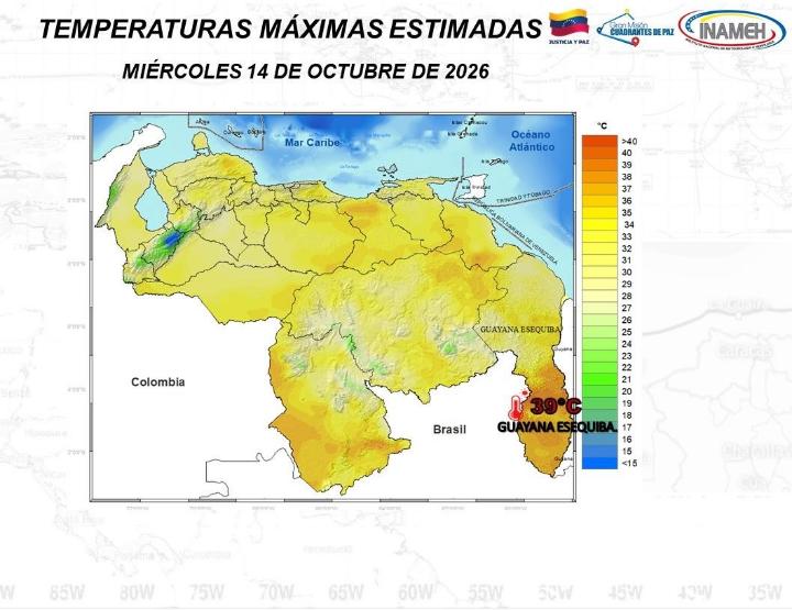 Estado del tiempo hoy 14 de octubre de 2026