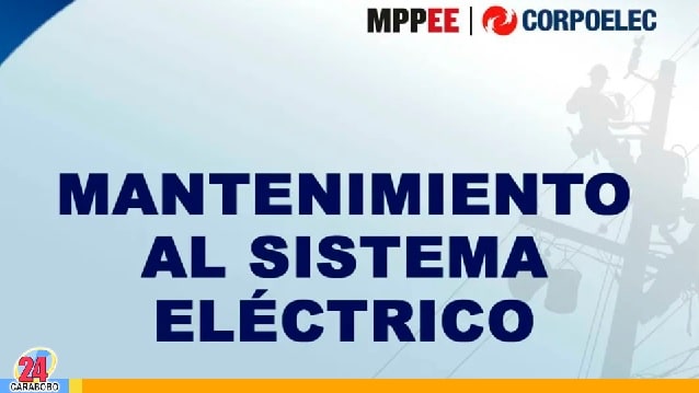 Corpoelec informó que realizará mantenimiento eléctrico
