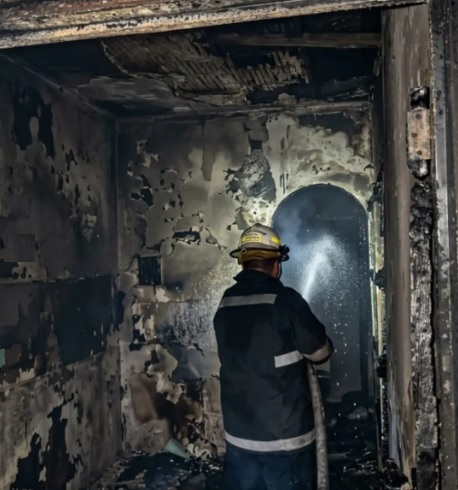 incendio en una casa en Los Guayos