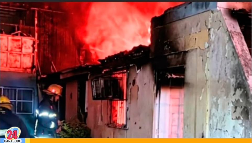 Incendio en una casa en Los Guayos