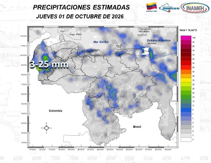 Estado del tiempo hoy 1º de octubre de 2026