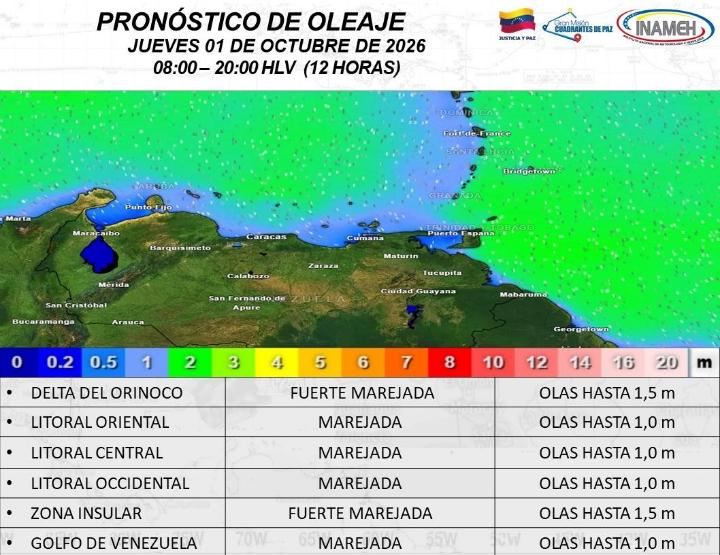 Estado del tiempo hoy 1º de octubre de 2026