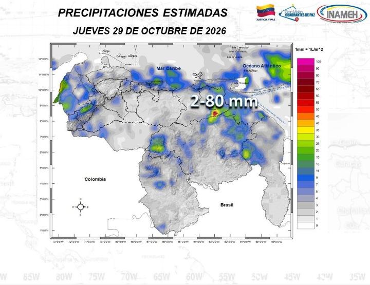 El estado del clima hoy 29 de octubre en Venezuela