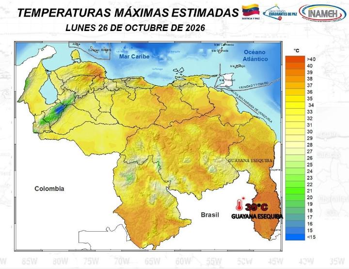Estado del clima hoy 26 de octubre en Venezuela