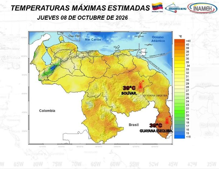 Clima en Venezuela hoy 8 de octubre de 2026