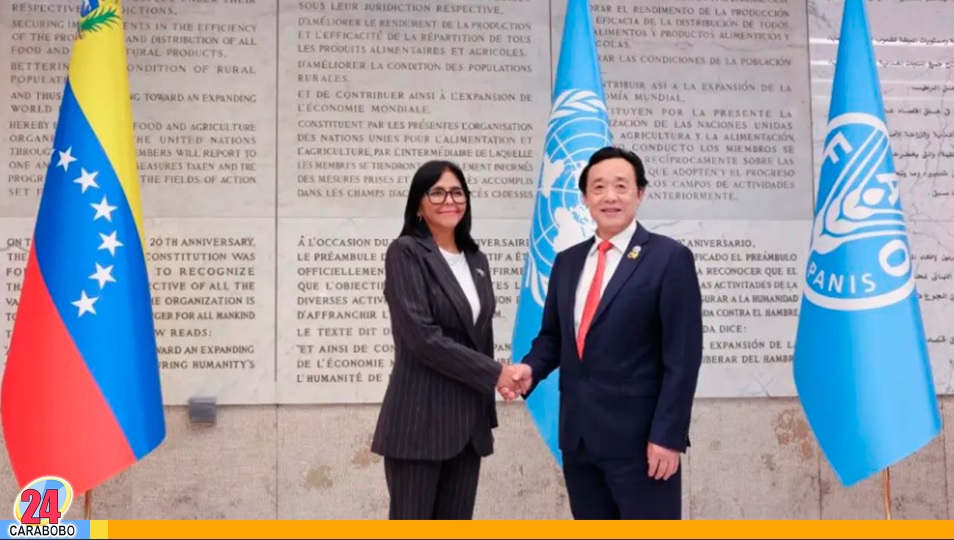 Delcy Rodríguez participa en el Foro Mundial de la Alimentación de la FAO