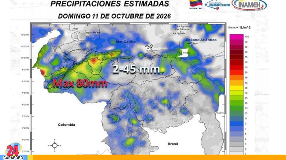 Se esperan lluvias hoy domingo
